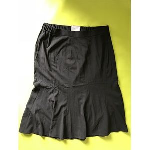 Catherines Stretchable Flared Hem Black Skirt 0X